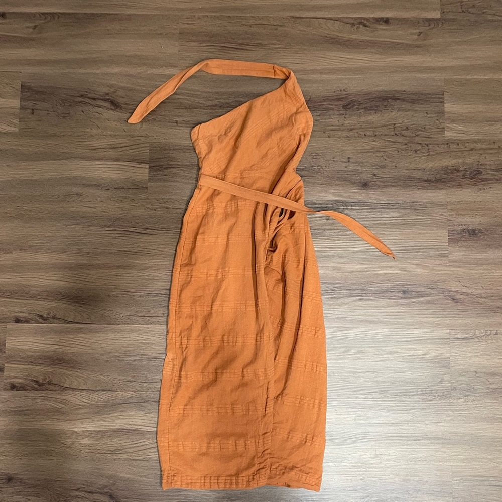 Free People burnt orange wrap dress
